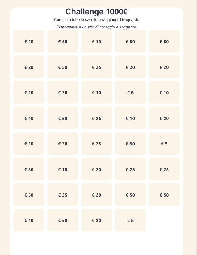 Lunor- 500 challenge di risparmio.